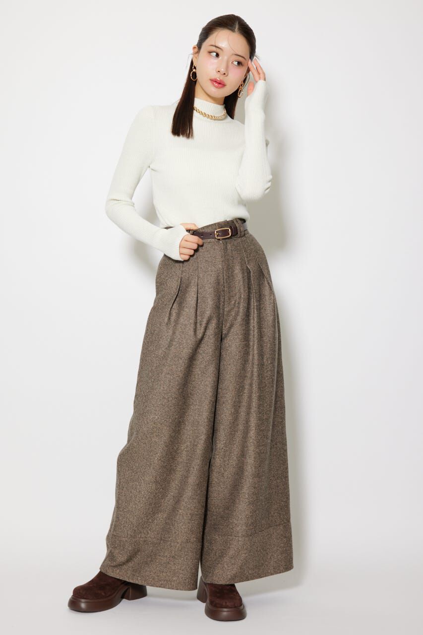 rienda「サムホール付きウォッシャブルハイネックニットトップス」|ニット・セーター|