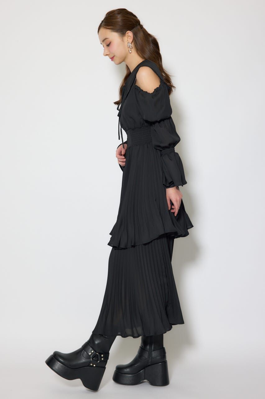 rienda「BIGカラープリーツフレアワンピース」|ワンピース|