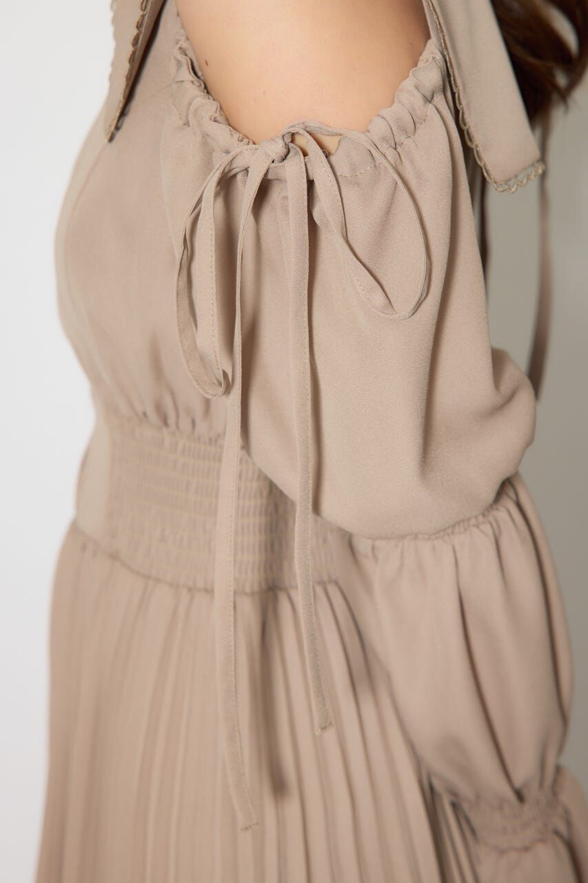 rienda「BIGカラープリーツフレアワンピース」|ワンピース|