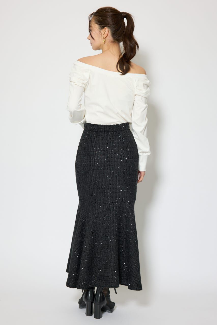 rienda「ラップスリットツイードマーメイドスカート」|スカート|