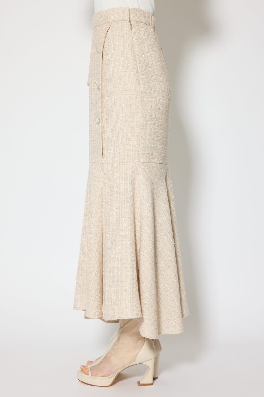 rienda「ラップスリットツイードマーメイドスカート」|スカート|