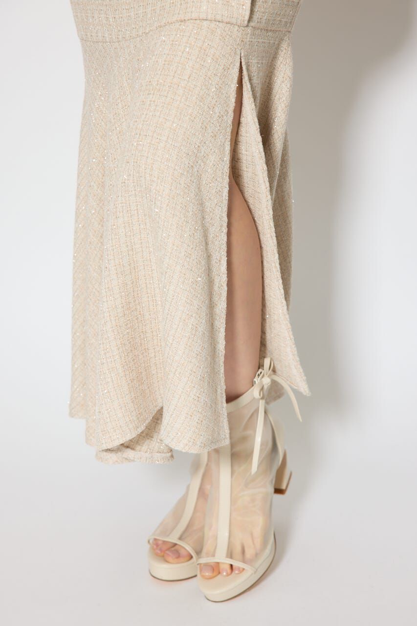 rienda「ラップスリットツイードマーメイドスカート」|スカート|