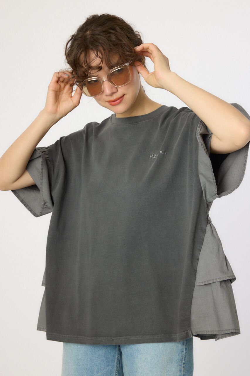 RODEO CROWNS「ピグメントバックフリルトップス」|Tシャツ・カットソー|BLK