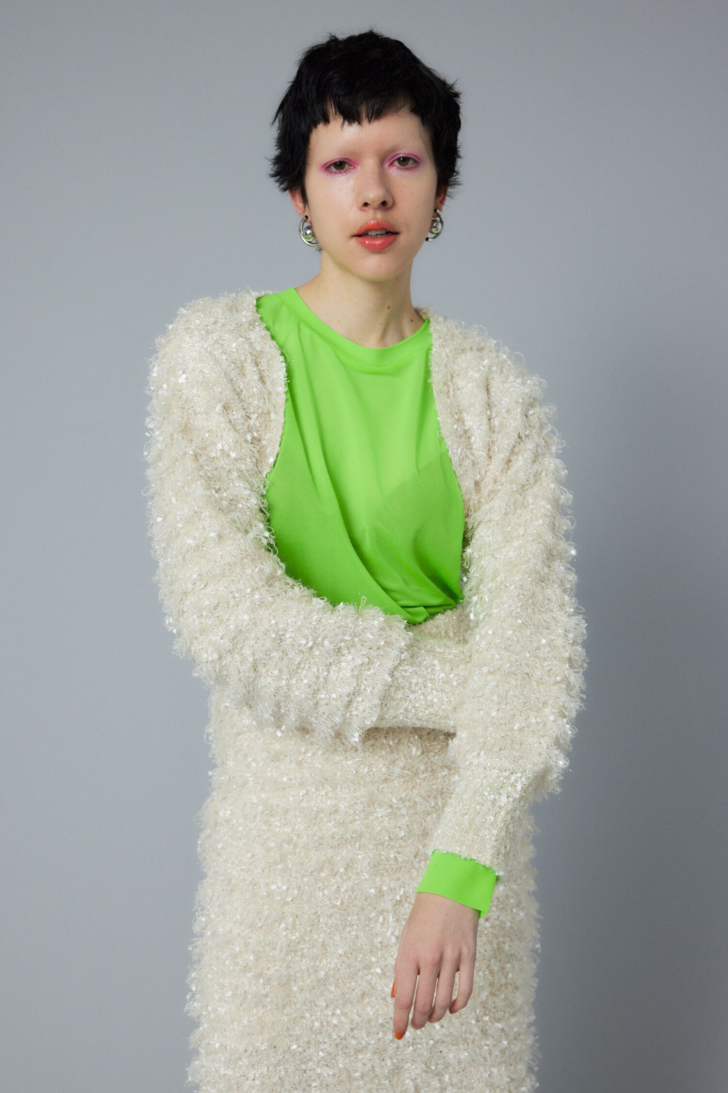 HeRIN.CYE「Loop yarn bolero」|カーディガン|O/WHT1