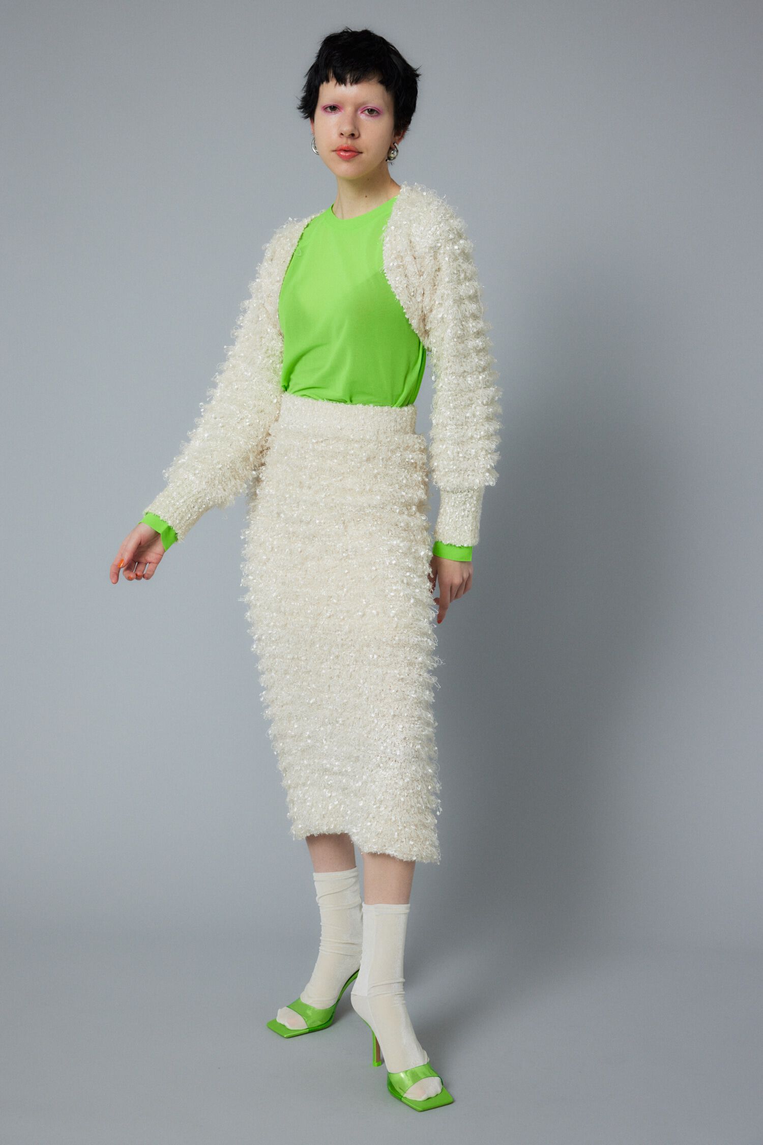 HeRIN.CYE「Loop yarn bolero」|カーディガン|