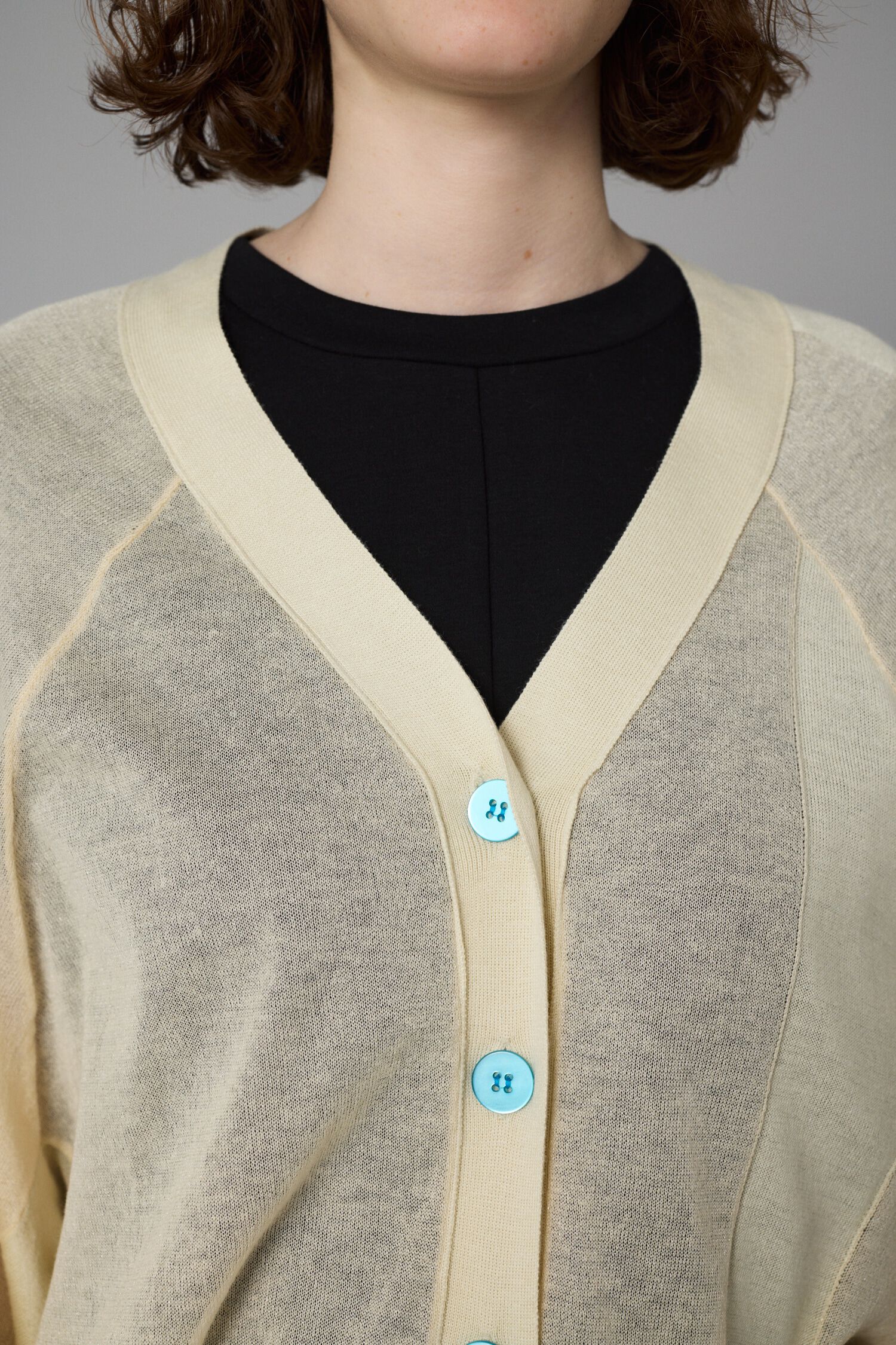 HeRIN.CYE「Color block sheer cardigan」|カーディガン|