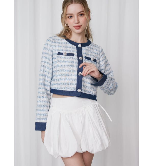 CALNAMUR「TWEED&times;DENIM BLOCKING JACKET/ツイード&times;デニムブロッキングジャケット」|その他|