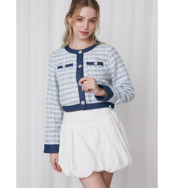 CALNAMUR「TWEED&times;DENIM BLOCKING JACKET/ツイード&times;デニムブロッキングジャケット」|その他|