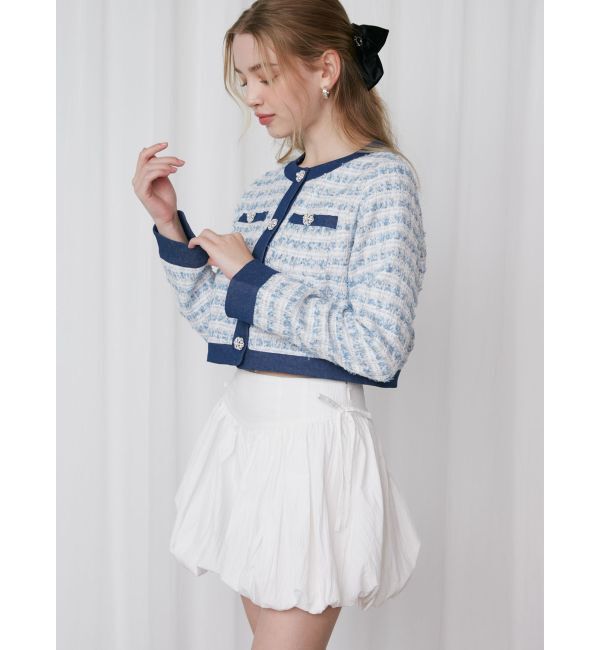 CALNAMUR「TWEED&times;DENIM BLOCKING JACKET/ツイード&times;デニムブロッキングジャケット」|その他|