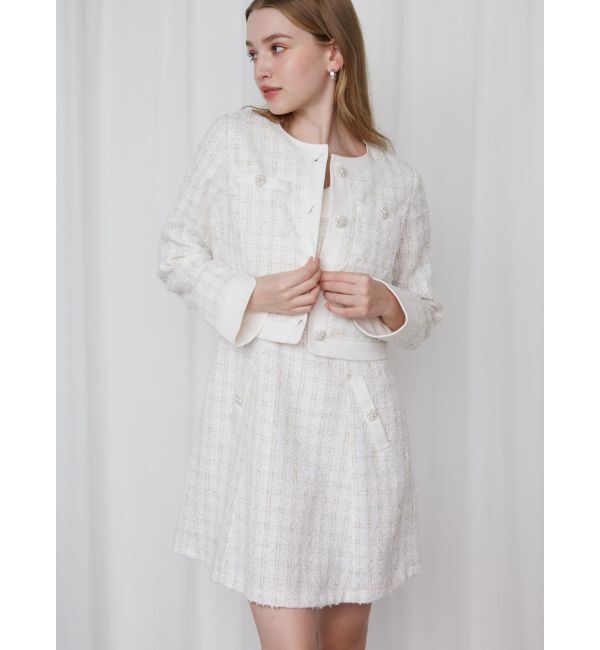 CALNAMUR「TWEED&times;DENIM BLOCKING JACKET/ツイード&times;デニムブロッキングジャケット」|その他|