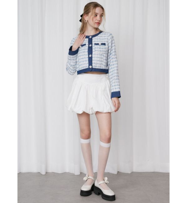 CALNAMUR「TWEED&times;DENIM BLOCKING JACKET/ツイード&times;デニムブロッキングジャケット」|その他|