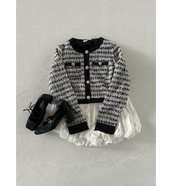 CALNAMUR「TWEED&times;DENIM BLOCKING JACKET/ツイード&times;デニムブロッキングジャケット」|その他|