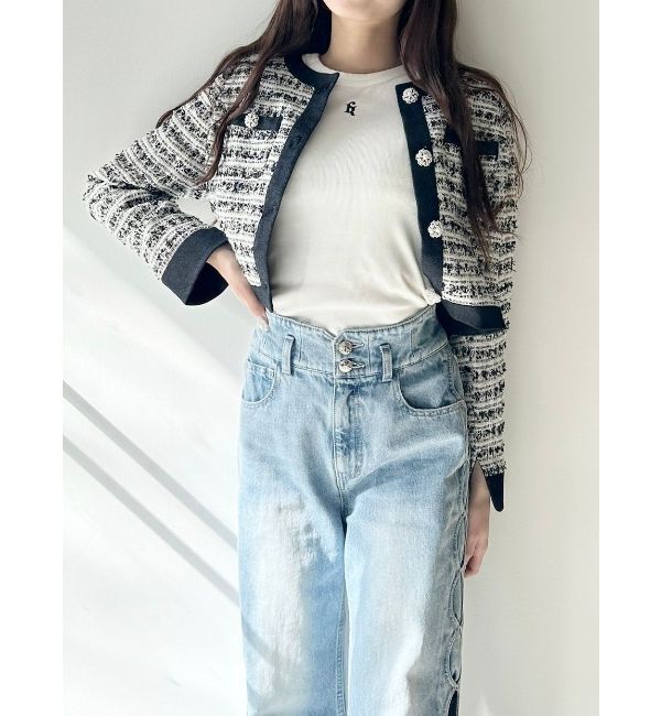 CALNAMUR「TWEED&times;DENIM BLOCKING JACKET/ツイード&times;デニムブロッキングジャケット」|その他|