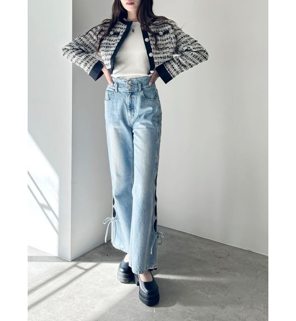 CALNAMUR「TWEED&times;DENIM BLOCKING JACKET/ツイード&times;デニムブロッキングジャケット」|その他|