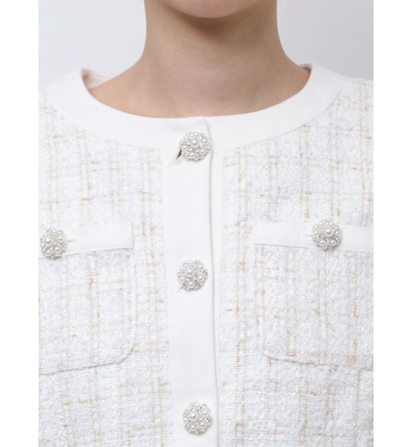 CALNAMUR「TWEED&times;DENIM BLOCKING JACKET/ツイード&times;デニムブロッキングジャケット」|その他|