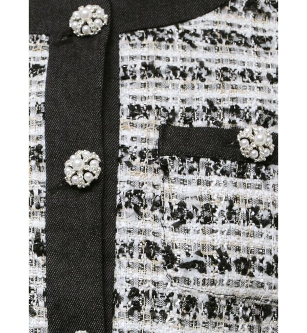 CALNAMUR「TWEED&times;DENIM BLOCKING JACKET/ツイード&times;デニムブロッキングジャケット」|その他|