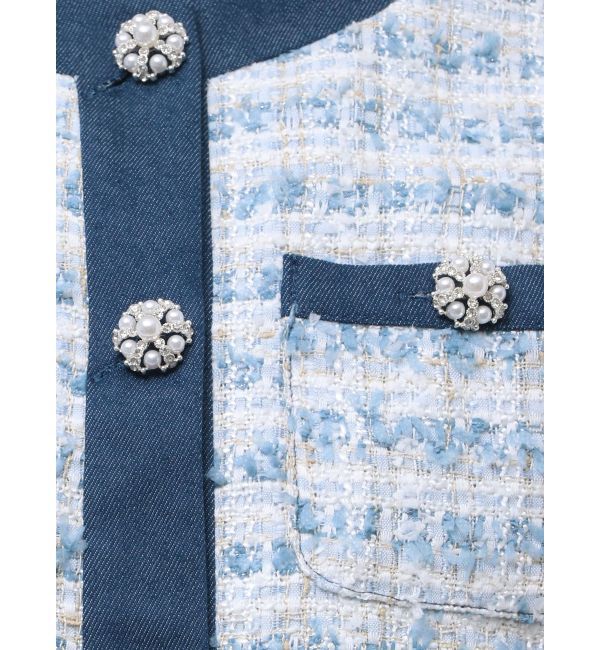 CALNAMUR「TWEED&times;DENIM BLOCKING JACKET/ツイード&times;デニムブロッキングジャケット」|その他|