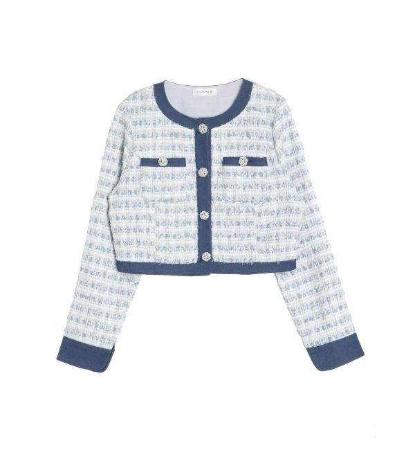CALNAMUR「TWEED&times;DENIM BLOCKING JACKET/ツイード&times;デニムブロッキングジャケット」|その他|