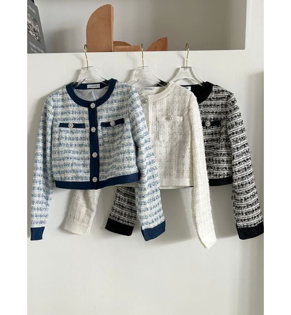 CALNAMUR「TWEED&times;DENIM BLOCKING JACKET/ツイード&times;デニムブロッキングジャケット」|その他|