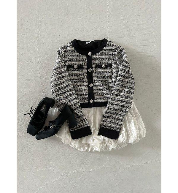 CALNAMUR「TWEED&times;DENIM BLOCKING JACKET/ツイード&times;デニムブロッキングジャケット」|その他|