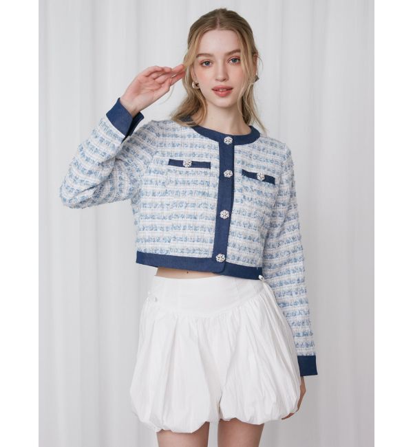 CALNAMUR「TWEED&times;DENIM BLOCKING JACKET/ツイード&times;デニムブロッキングジャケット」|その他|