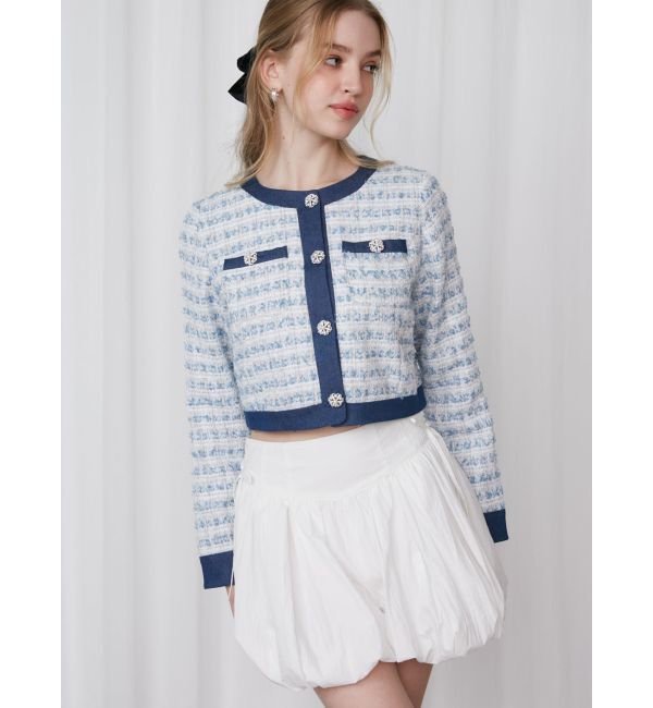 CALNAMUR「TWEED&times;DENIM BLOCKING JACKET/ツイード&times;デニムブロッキングジャケット」|その他|