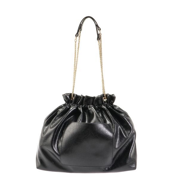 CALNAMUR「ショルダーチェーンドローストリングバッグ」|その他|ブラック