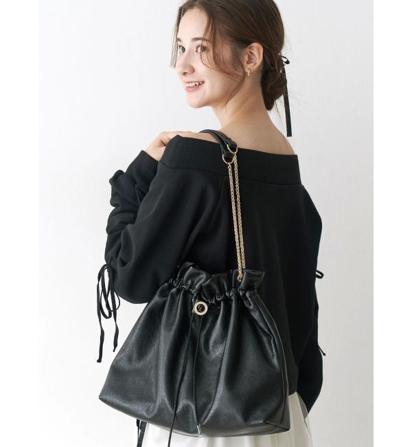 CALNAMUR「ショルダーチェーンドローストリングバッグ」|その他|