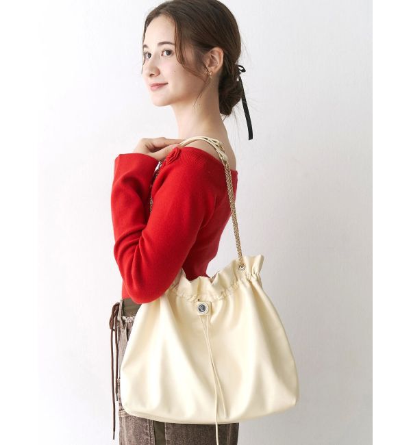 CALNAMUR「ショルダーチェーンドローストリングバッグ」|その他|