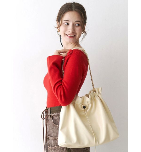 CALNAMUR「ショルダーチェーンドローストリングバッグ」|その他|