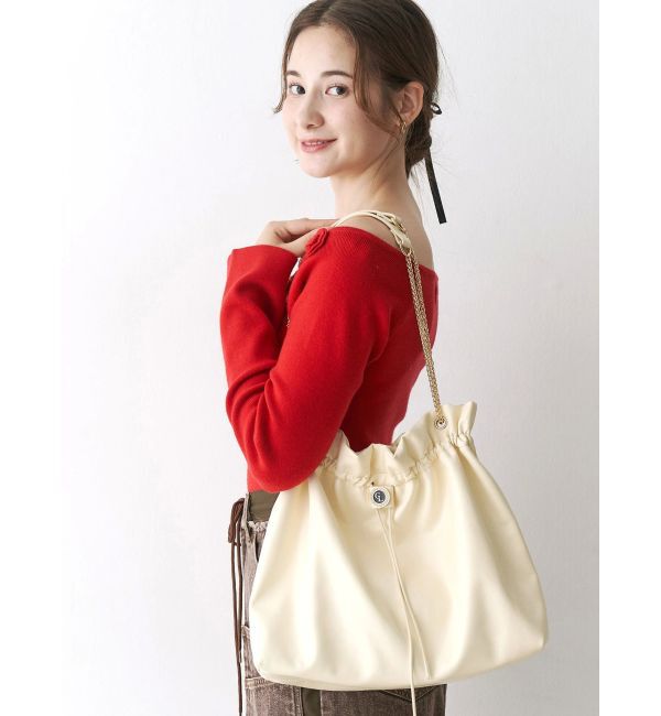 CALNAMUR「ショルダーチェーンドローストリングバッグ」|その他|