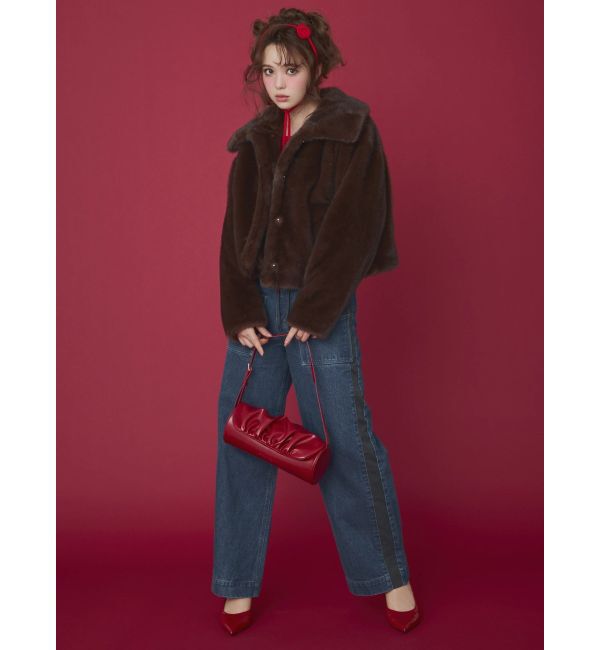 CALNAMUR「ギャザーデザイン筒形バック」|その他|