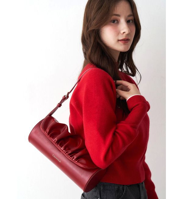 CALNAMUR「ギャザーデザイン筒形バック」|その他|