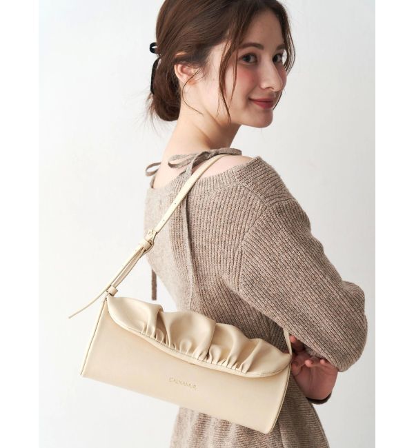 CALNAMUR「ギャザーデザイン筒形バック」|その他|