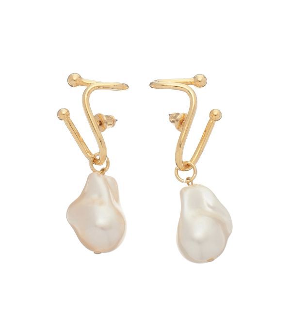 ELENDEEK「WAVE PEARL 2WAY PIERCE」|ピアス|ゴールド