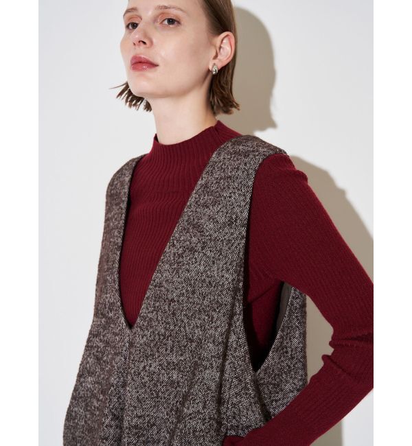 ELENDEEK「TWEED DEEP V NECK OP」|ワンピース|