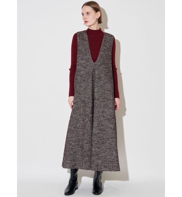 ELENDEEK「TWEED DEEP V NECK OP」|ワンピース|