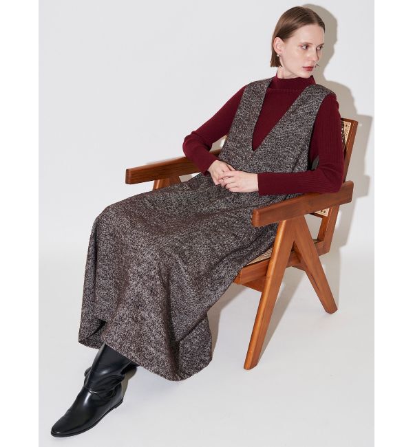 ELENDEEK「TWEED DEEP V NECK OP」|ワンピース|