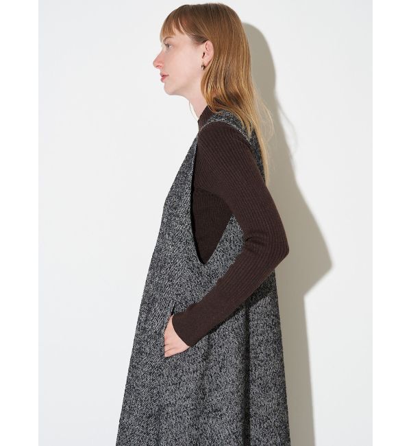 ELENDEEK「TWEED DEEP V NECK OP」|ワンピース|
