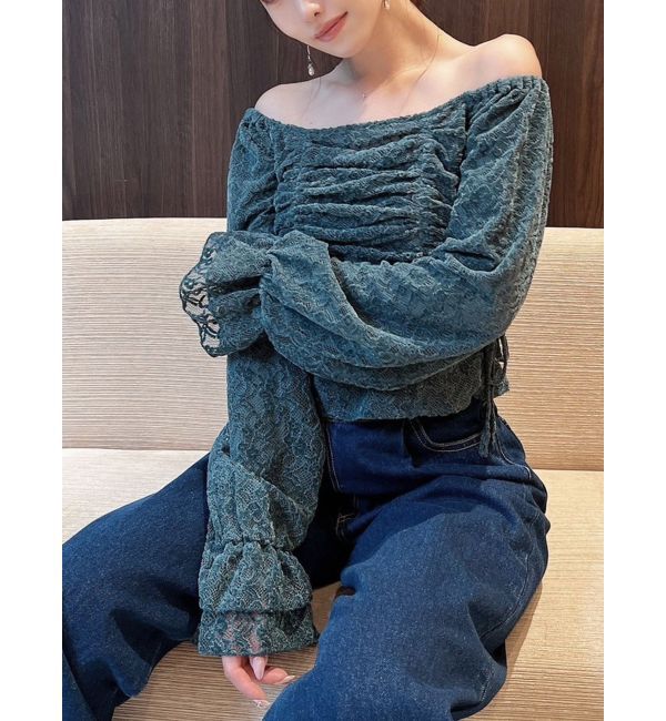 RESEXXY「ギャザーポイントブラウス」|シャツ・ブラウス|グリーン