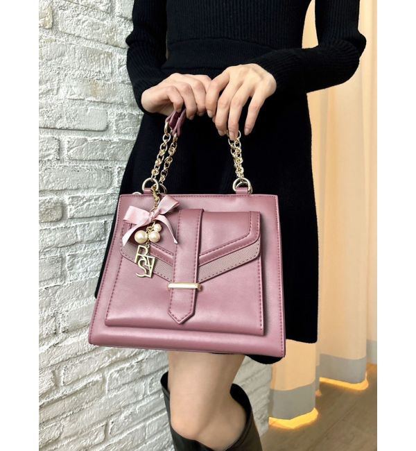 RESEXXY「フラップポイントスクエアハンドバッグ」|ハンドバッグ|ピンク