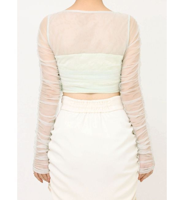 RESEXXY「シャーリングレイヤードトップス」|シャツ・ブラウス|