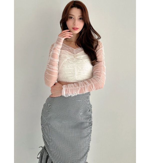 RESEXXY「シャーリングレイヤードトップス」|シャツ・ブラウス|