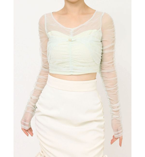 RESEXXY「シャーリングレイヤードトップス」|シャツ・ブラウス|