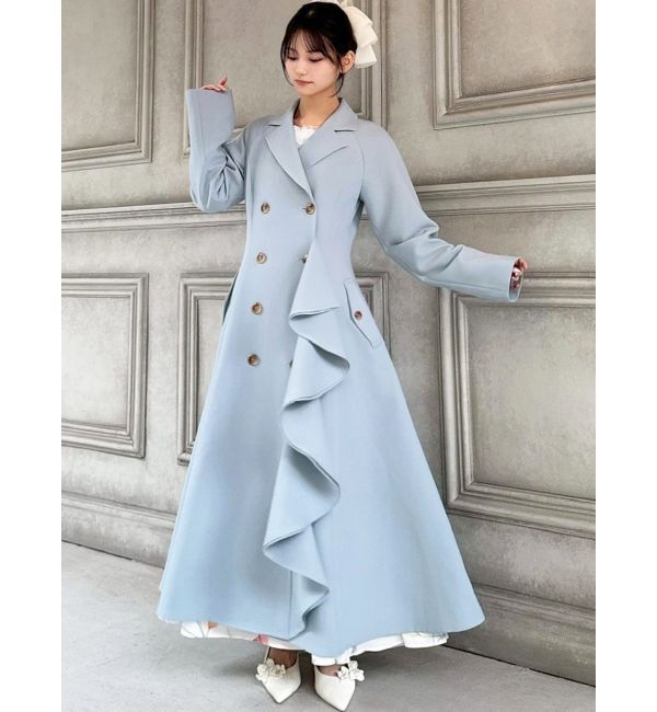 RESEXXY「カスケードフレアロングコート」|トレンチコート|