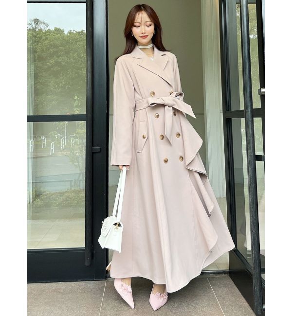 RESEXXY「カスケードフレアロングコート」|トレンチコート|