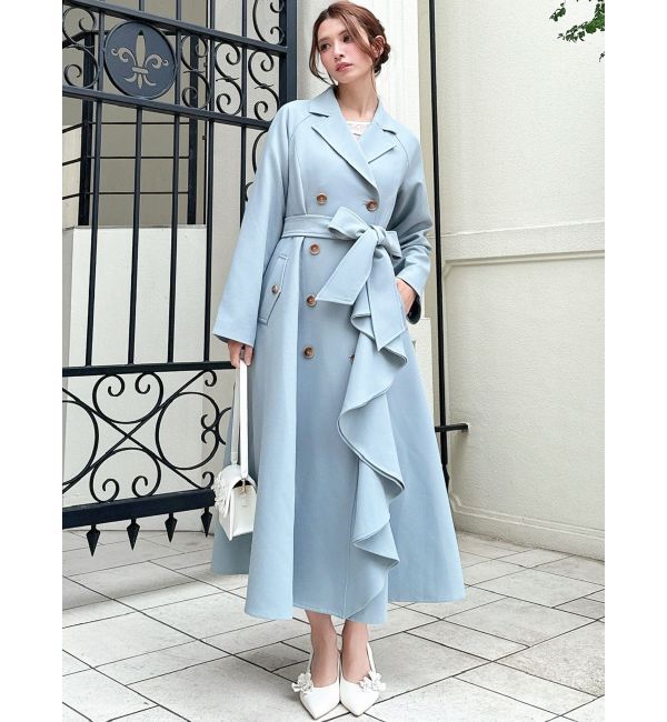 RESEXXY「カスケードフレアロングコート」|トレンチコート|