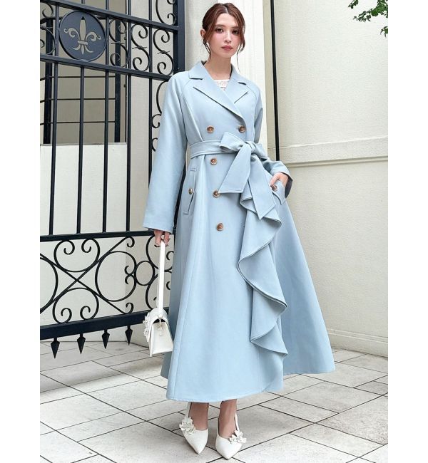 RESEXXY「カスケードフレアロングコート」|トレンチコート|