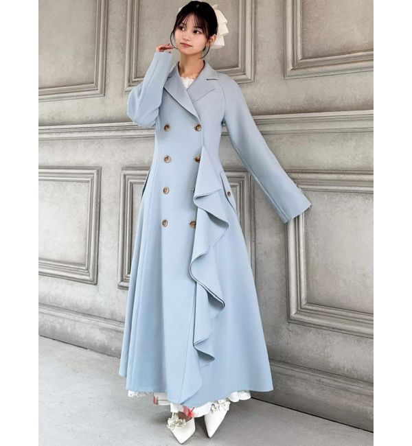 RESEXXY「カスケードフレアロングコート」|トレンチコート|