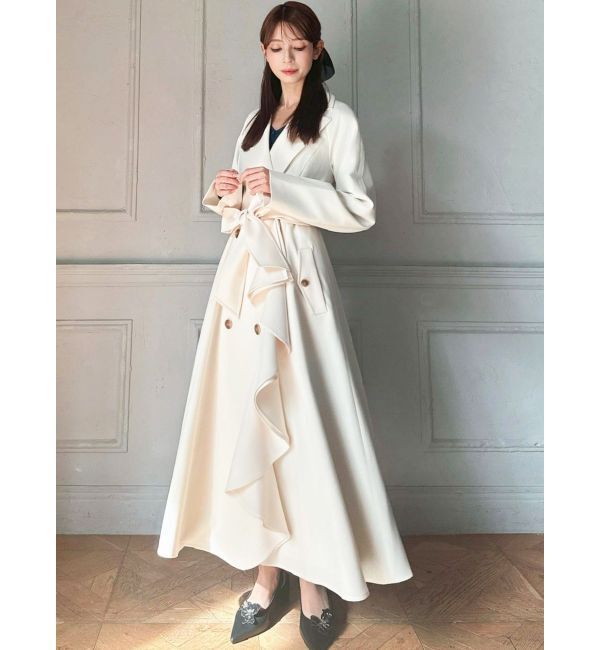 RESEXXY「カスケードフレアロングコート」|トレンチコート|